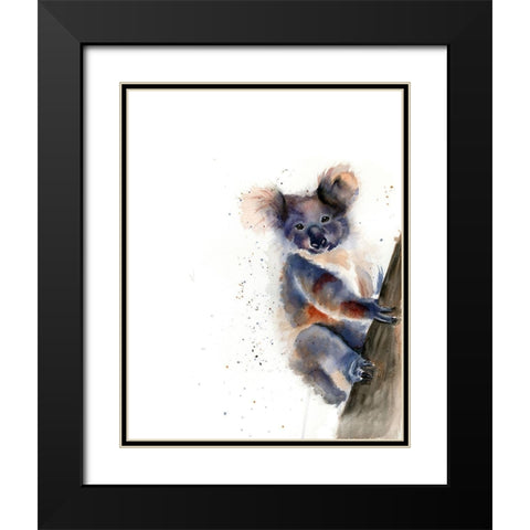 Koala Black Modern Wood Framed Art Print with Double Matting by Shefranov, Olga