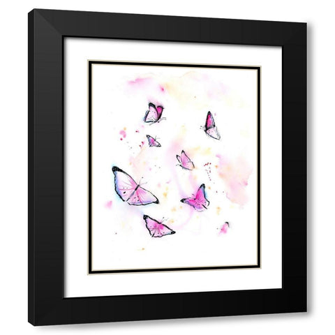 Butterflies I Black Modern Wood Framed Art Print with Double Matting by Shefranov, Olga