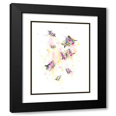 Butterflies II Black Modern Wood Framed Art Print with Double Matting by Shefranov, Olga