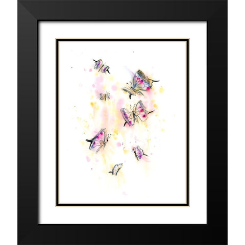 Butterflies II Black Modern Wood Framed Art Print with Double Matting by Shefranov, Olga