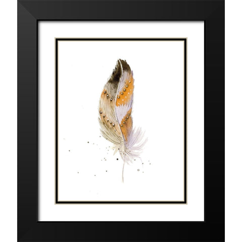Feather II Black Modern Wood Framed Art Print with Double Matting by Shefranov, Olga