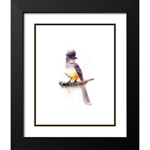 Gray Bird Black Modern Wood Framed Art Print with Double Matting by Shefranov, Olga