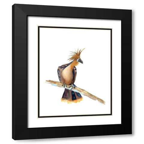 Perched Bird II Black Modern Wood Framed Art Print with Double Matting by Shefranov, Olga