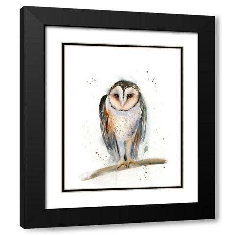 Owl II Black Modern Wood Framed Art Print with Double Matting by Shefranov, Olga