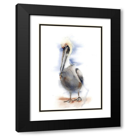 Pelican II Black Modern Wood Framed Art Print with Double Matting by Shefranov, Olga