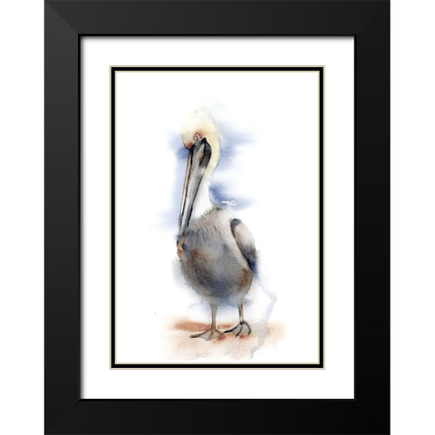 Pelican II Black Modern Wood Framed Art Print with Double Matting by Shefranov, Olga