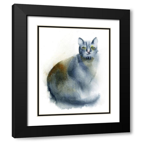 Green Eyes Black Modern Wood Framed Art Print with Double Matting by Shefranov, Olga
