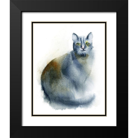 Green Eyes Black Modern Wood Framed Art Print with Double Matting by Shefranov, Olga