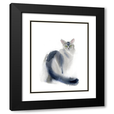 Green Eyes II Black Modern Wood Framed Art Print with Double Matting by Shefranov, Olga