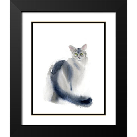 Green Eyes II Black Modern Wood Framed Art Print with Double Matting by Shefranov, Olga