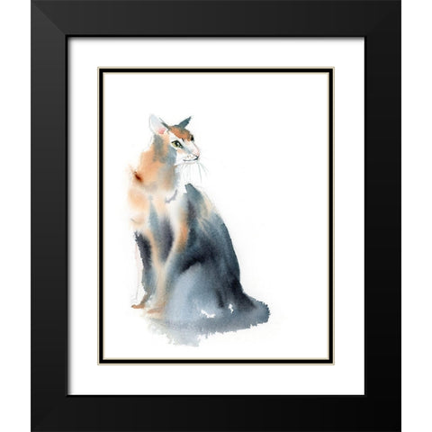 Ginger Cat III Black Modern Wood Framed Art Print with Double Matting by Shefranov, Olga
