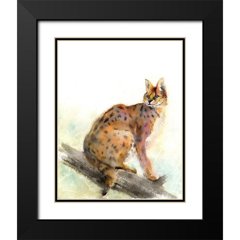 Wild Kit Black Modern Wood Framed Art Print with Double Matting by Shefranov, Olga