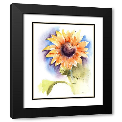 Sunflower I Black Modern Wood Framed Art Print with Double Matting by Shefranov, Olga