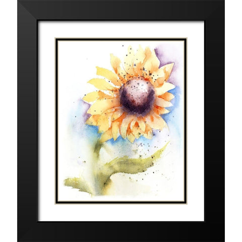 Sunflower II Black Modern Wood Framed Art Print with Double Matting by Shefranov, Olga