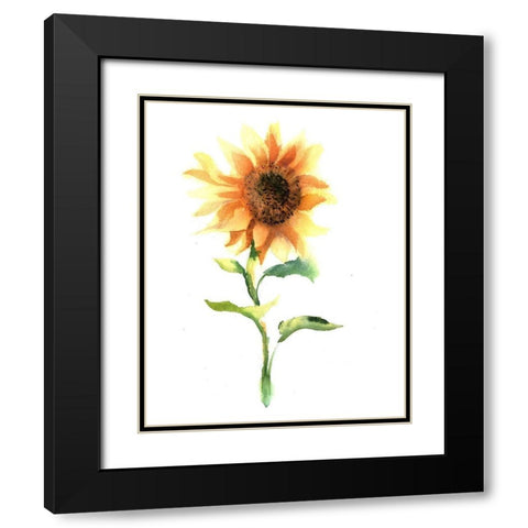 Sunflower III Black Modern Wood Framed Art Print with Double Matting by Shefranov, Olga