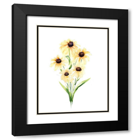 Daisy Black Modern Wood Framed Art Print with Double Matting by Shefranov, Olga