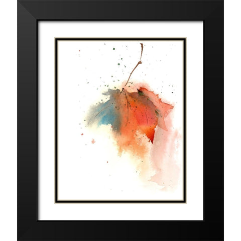 Fall Leaves I Black Modern Wood Framed Art Print with Double Matting by Shefranov, Olga