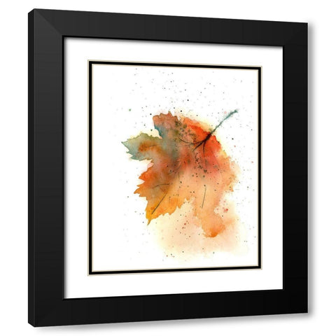 Fall Leaves II Black Modern Wood Framed Art Print with Double Matting by Shefranov, Olga