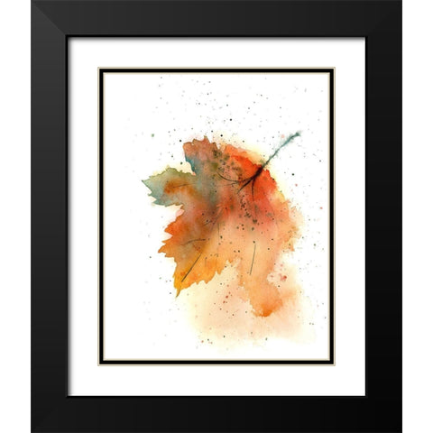 Fall Leaves II Black Modern Wood Framed Art Print with Double Matting by Shefranov, Olga
