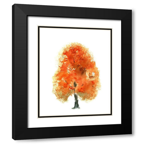 Fall Tree I Black Modern Wood Framed Art Print with Double Matting by Shefranov, Olga