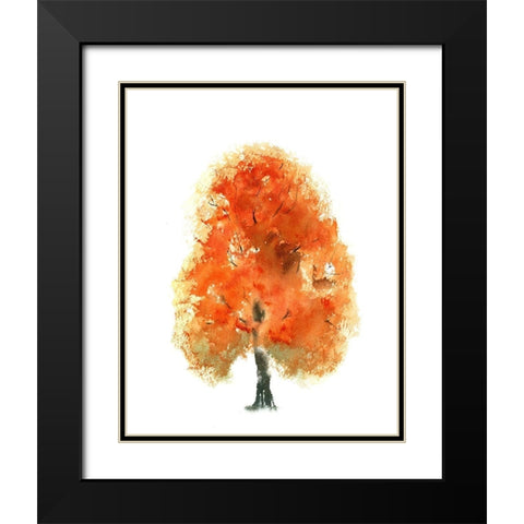 Fall Tree I Black Modern Wood Framed Art Print with Double Matting by Shefranov, Olga