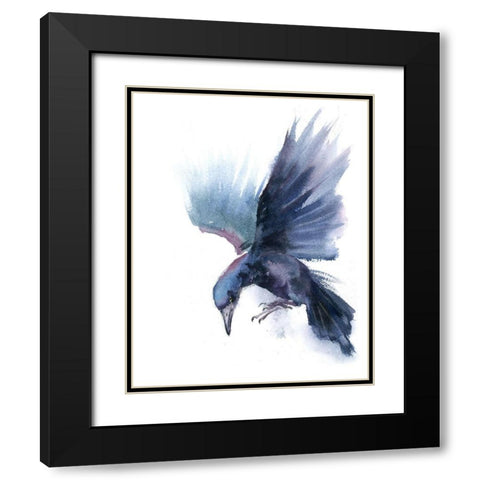 Crow I Black Modern Wood Framed Art Print with Double Matting by Shefranov, Olga