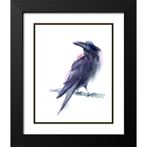 Crow II Black Modern Wood Framed Art Print with Double Matting by Shefranov, Olga