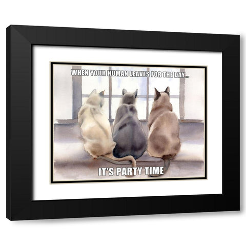 Party Time Black Modern Wood Framed Art Print with Double Matting by Shefranov, Olga