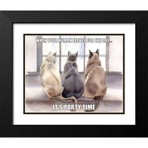Party Time Black Modern Wood Framed Art Print with Double Matting by Shefranov, Olga