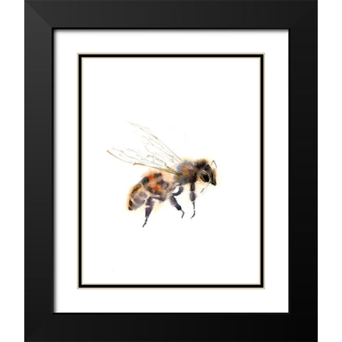 Flying Bee Black Modern Wood Framed Art Print with Double Matting by Shefranov, Olga