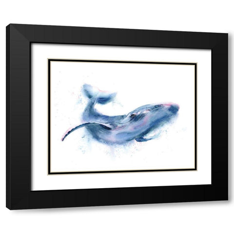 Whale Black Modern Wood Framed Art Print with Double Matting by Shefranov, Olga