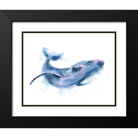 Whale Black Modern Wood Framed Art Print with Double Matting by Shefranov, Olga