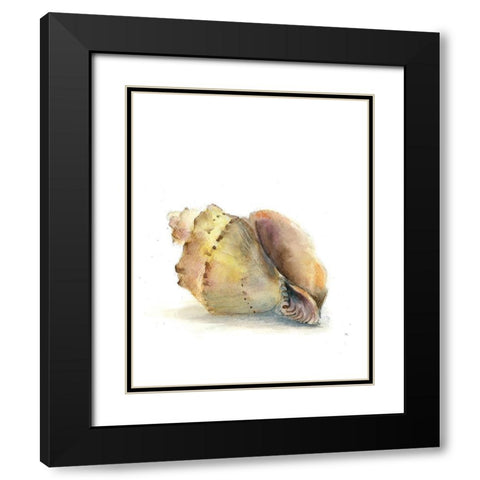 Shell II Black Modern Wood Framed Art Print with Double Matting by Shefranov, Olga