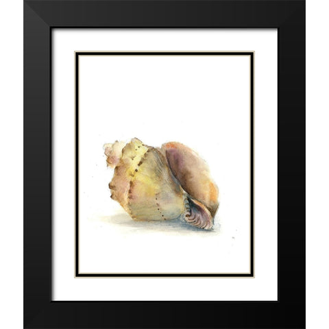 Shell II Black Modern Wood Framed Art Print with Double Matting by Shefranov, Olga