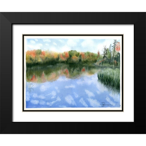 Lake Black Modern Wood Framed Art Print with Double Matting by Shefranov, Olga