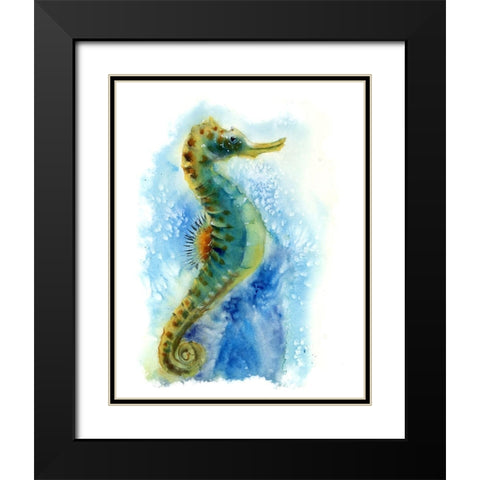 Seahorse I Black Modern Wood Framed Art Print with Double Matting by Shefranov, Olga