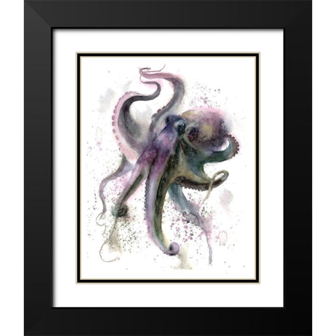 Octopus II Black Modern Wood Framed Art Print with Double Matting by Shefranov, Olga