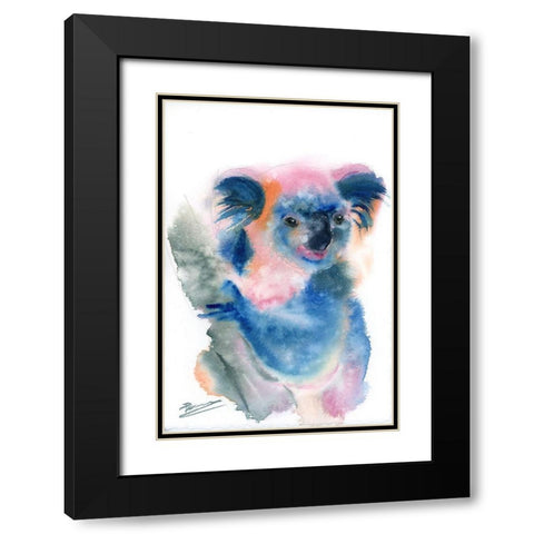 Blue Koala Black Modern Wood Framed Art Print with Double Matting by Shefranov, Olga