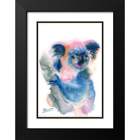 Blue Koala Black Modern Wood Framed Art Print with Double Matting by Shefranov, Olga