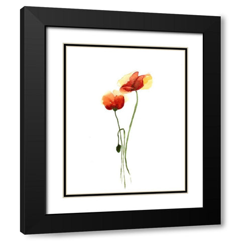 Poppy Black Modern Wood Framed Art Print with Double Matting by Shefranov, Olga