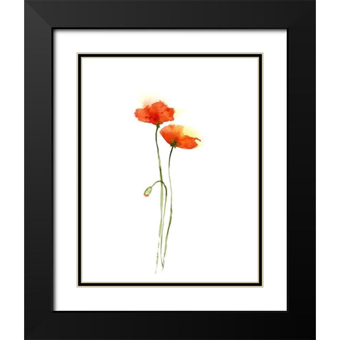 Poppy III Black Modern Wood Framed Art Print with Double Matting by Shefranov, Olga