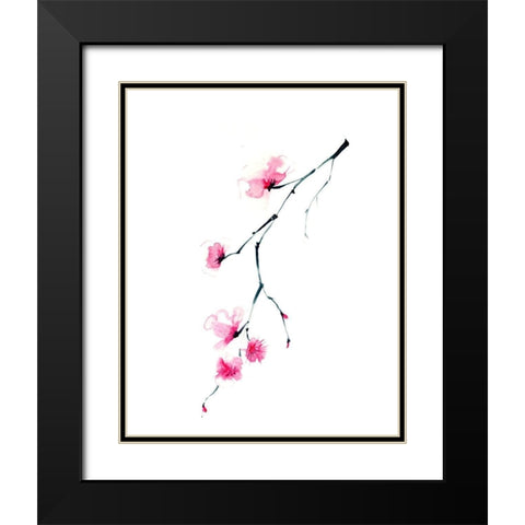 Cherry Blossom II Black Modern Wood Framed Art Print with Double Matting by Shefranov, Olga