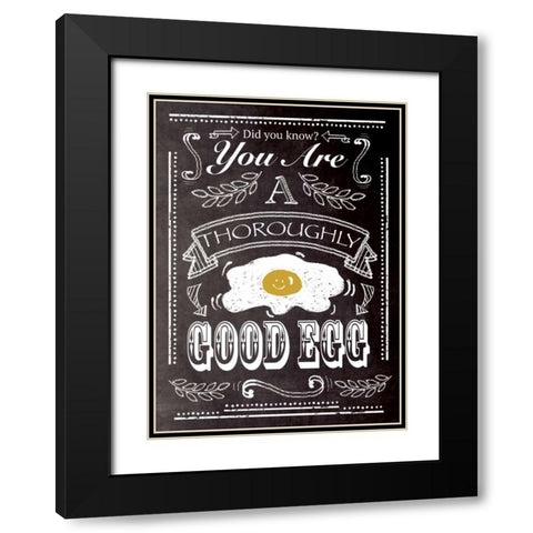 Good Egg Black Modern Wood Framed Art Print with Double Matting by P.S. Art Studios
