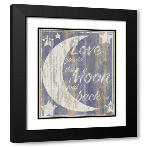 To the Moon Black Modern Wood Framed Art Print with Double Matting by P.S. Art Studios