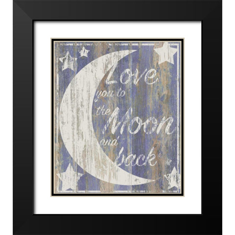 To the Moon Black Modern Wood Framed Art Print with Double Matting by P.S. Art Studios