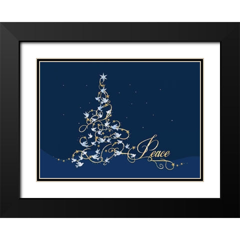 Peace Black Modern Wood Framed Art Print with Double Matting by P.S. Art Studios