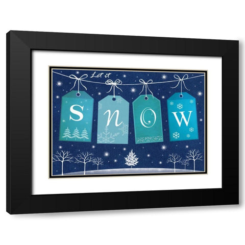 Snow Black Modern Wood Framed Art Print with Double Matting by P.S. Art Studios