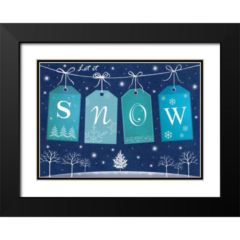 Snow Black Modern Wood Framed Art Print with Double Matting by P.S. Art Studios