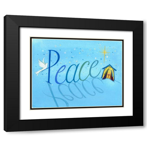Peace Black Modern Wood Framed Art Print with Double Matting by P.S. Art Studios
