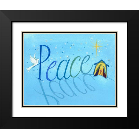 Peace Black Modern Wood Framed Art Print with Double Matting by P.S. Art Studios